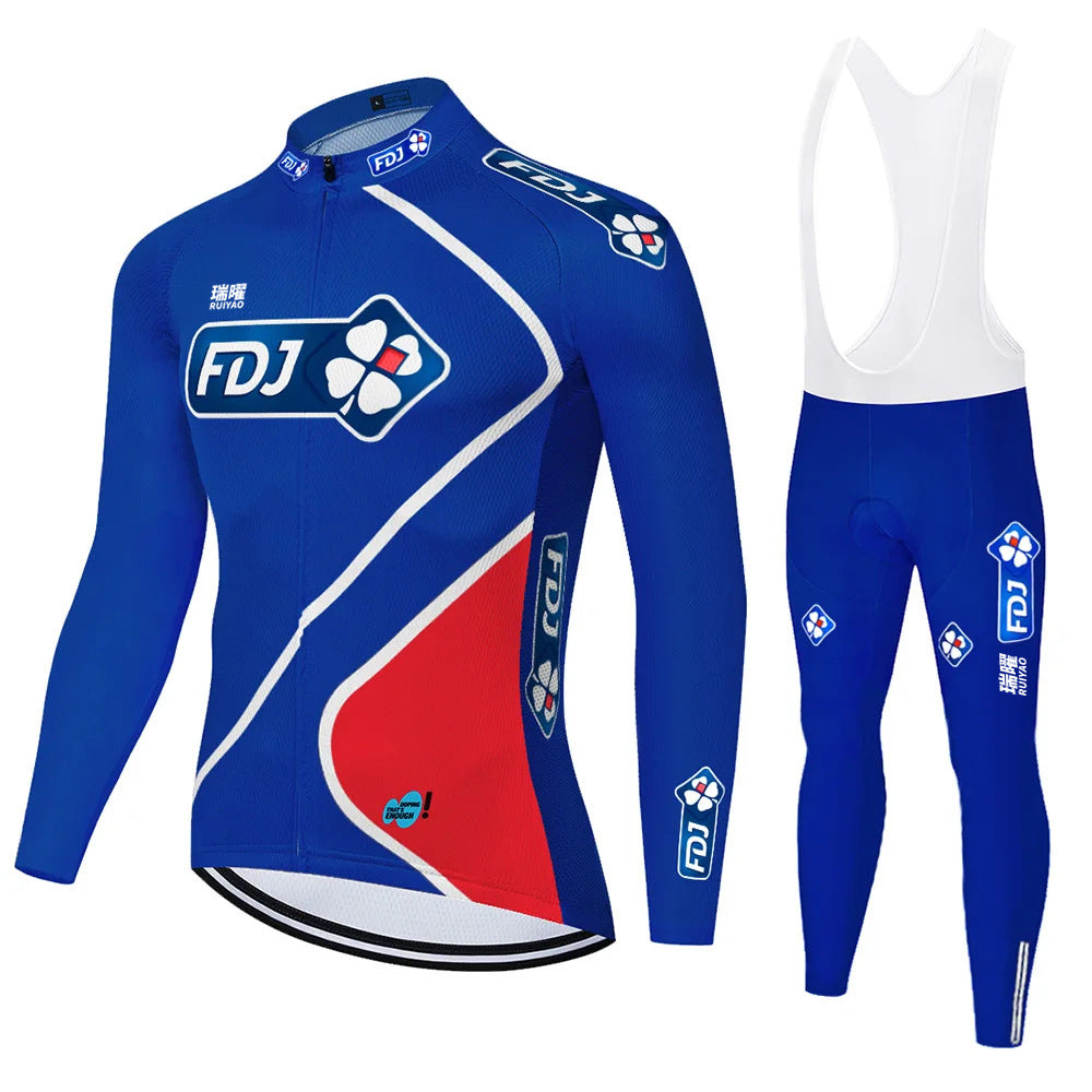 FDJ | Langarm-Professionelles Radsport-Set