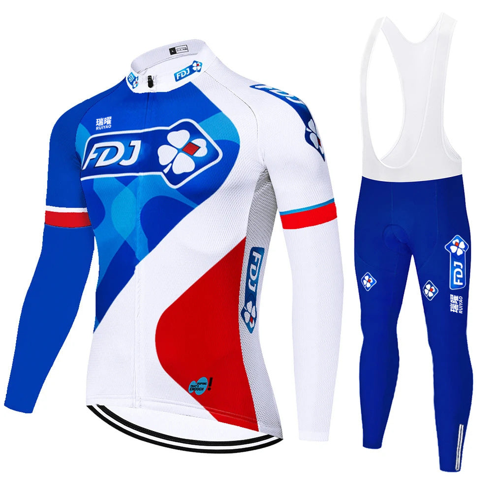 FDJ | Langarm-Professionelles Radsport-Set